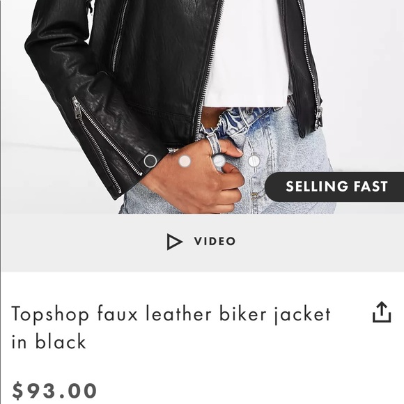 TopShop Faux Leather Jacket - US 4 - Picture 3 of 3